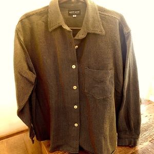 Green warm, thick button-up